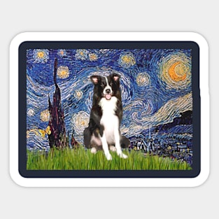 Starry Night Adaptation with a Border Collie Sticker